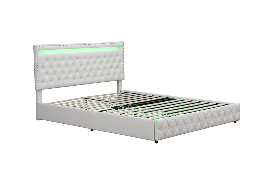 4471-1-3D Skuffer Oppbevaring Smart Ambient Lighting Sengeramme