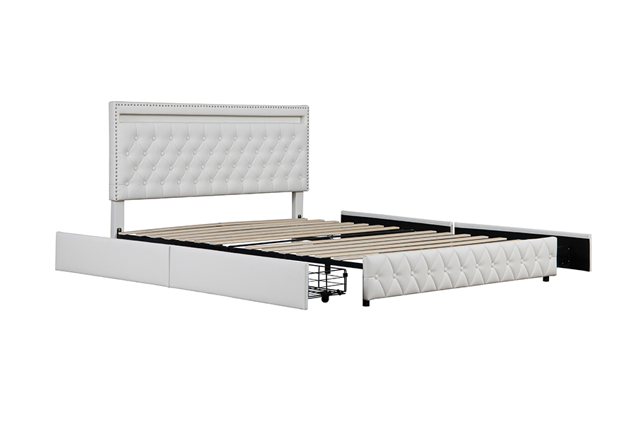 4471-1-3D Skuffer Oppbevaring Smart Ambient Lighting Sengeramme