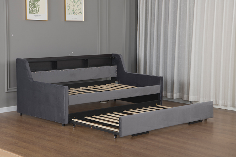 4857-1U trille Sovesofa med mykt fløyelstoff