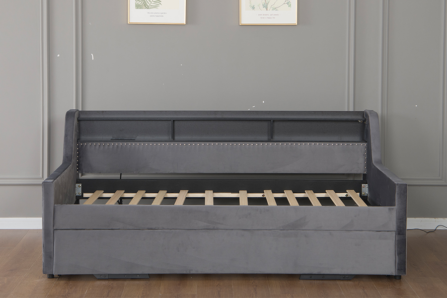 4857-1U trille Sovesofa med mykt fløyelstoff