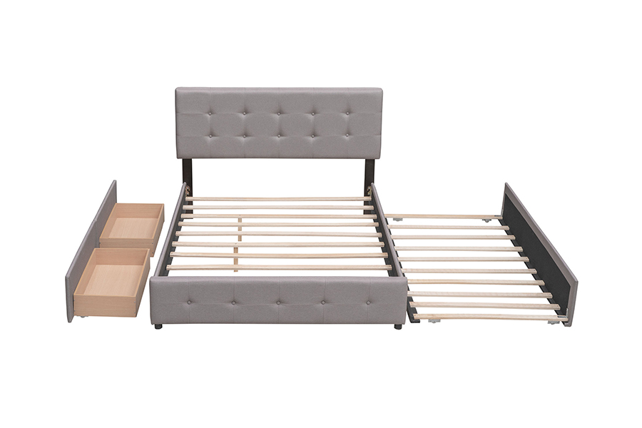 N15 Justerbar dobbel holdbarhet Trundle Bunk Polstret sengeramme