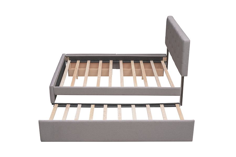 N15 Justerbar dobbel holdbarhet Trundle Bunk Polstret sengeramme