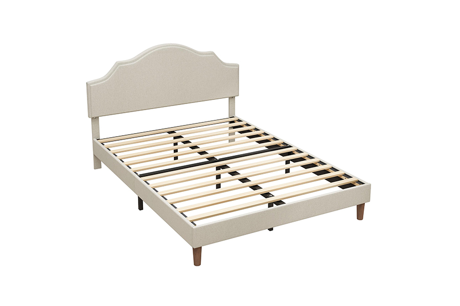 N21 høykvalitets beige stoff Queen Size stoppet seng