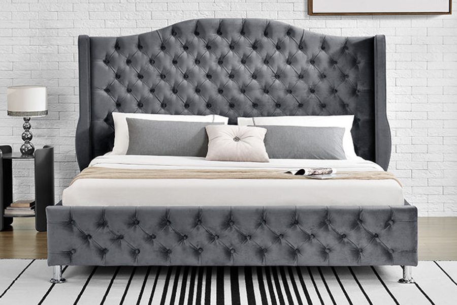 1268 Luksusstil Stofftrekk Polstret seng