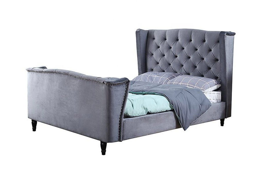 1399 Velvet Stoff Wingback Button Polstret seng