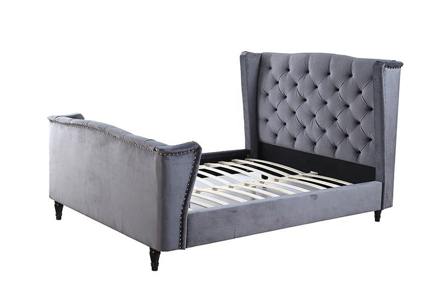 1399 Velvet Stoff Wingback Button Polstret seng