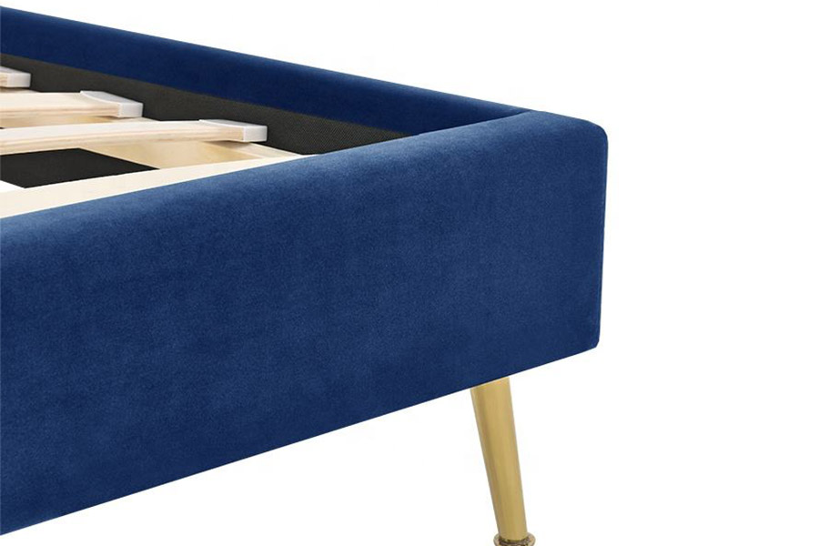 1358 Elegant enkel stoff seng med polstret seng