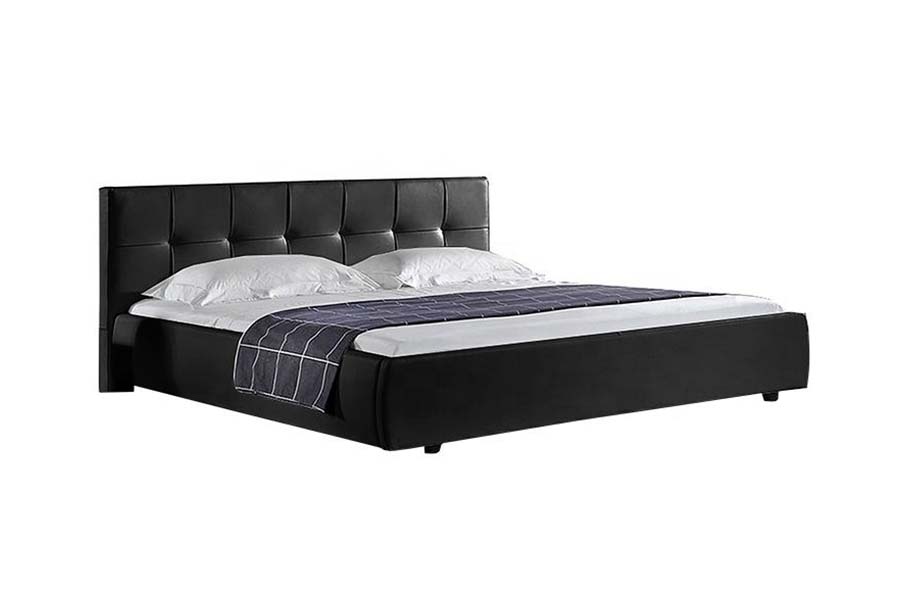 1813 Hvit PU myk seng LED Polstret sengeramme