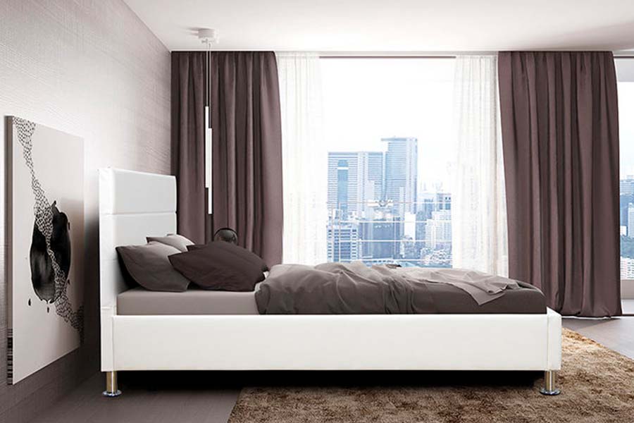 1639 Square Block Headboard Panel Polstret seng