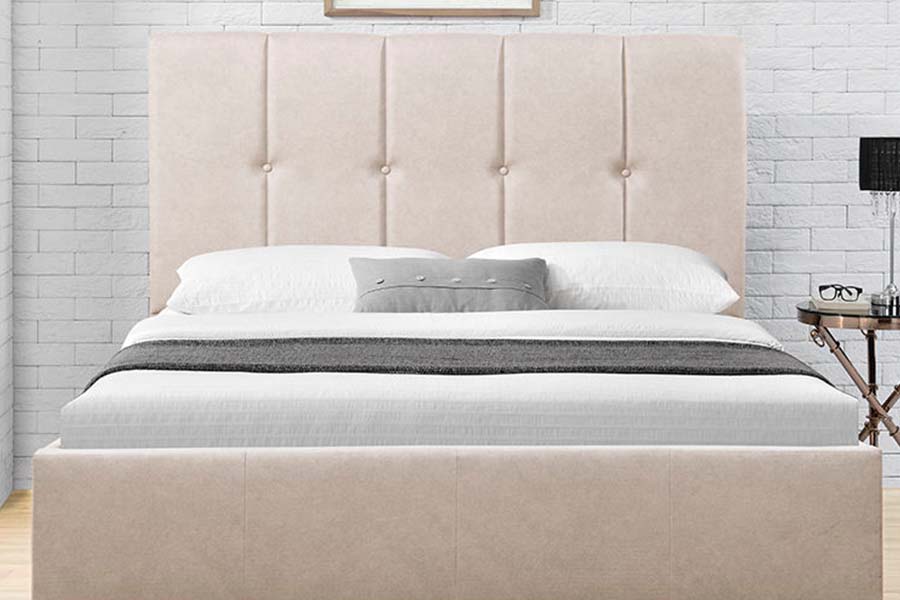 1616 King Size mykt stoff seng Button Design Polstret seng