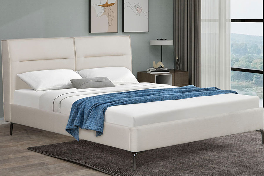 4266 Zip-hodegavl Lin Beige Polstret Seng