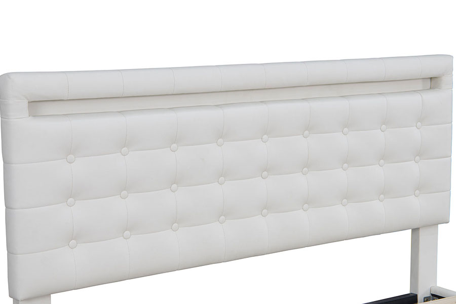 4209 King-Size justerbar LED-polstret sengeramme