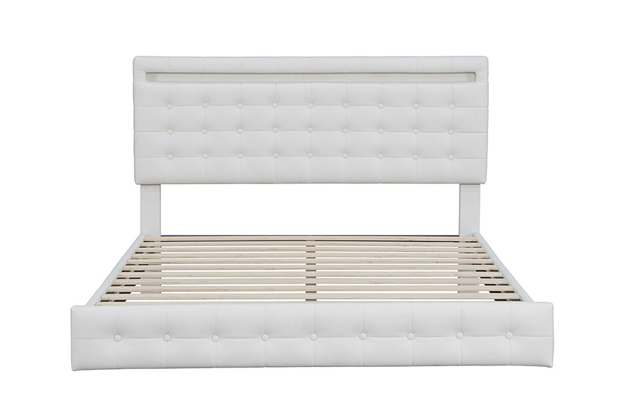 4209 King-Size justerbar LED-polstret sengeramme