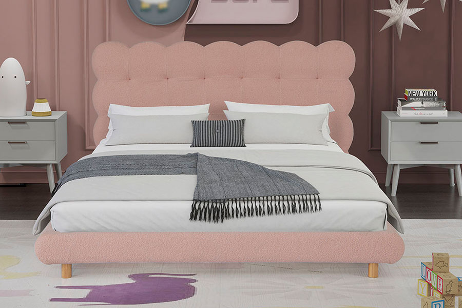 4134 fransk design sherpa ull tuftet polstret seng