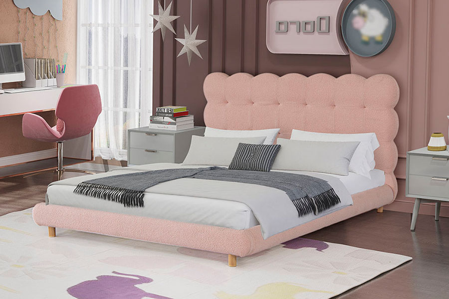 4134 fransk design sherpa ull tuftet polstret seng