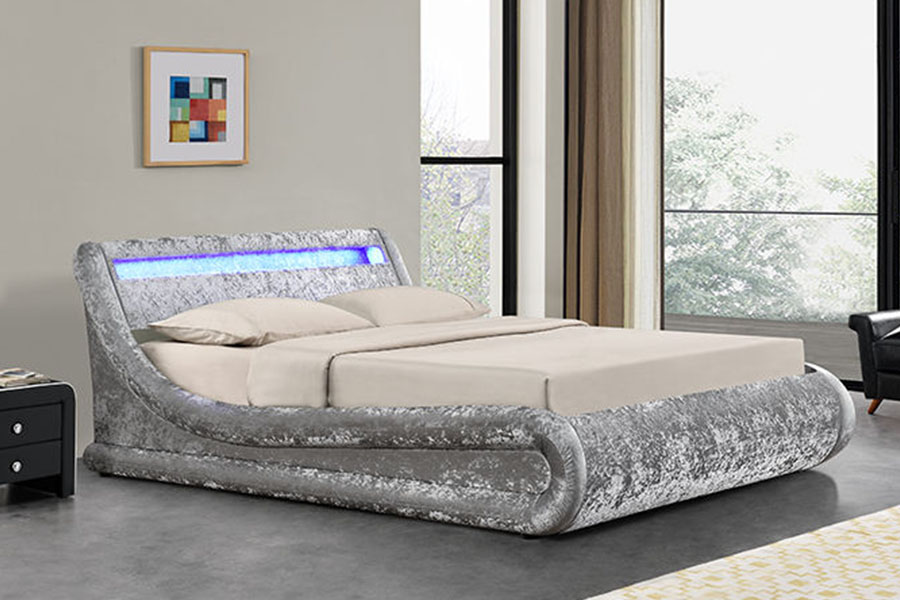 1138-1G bølgelignende LED-gassløft ottomansk PU-skinnseng