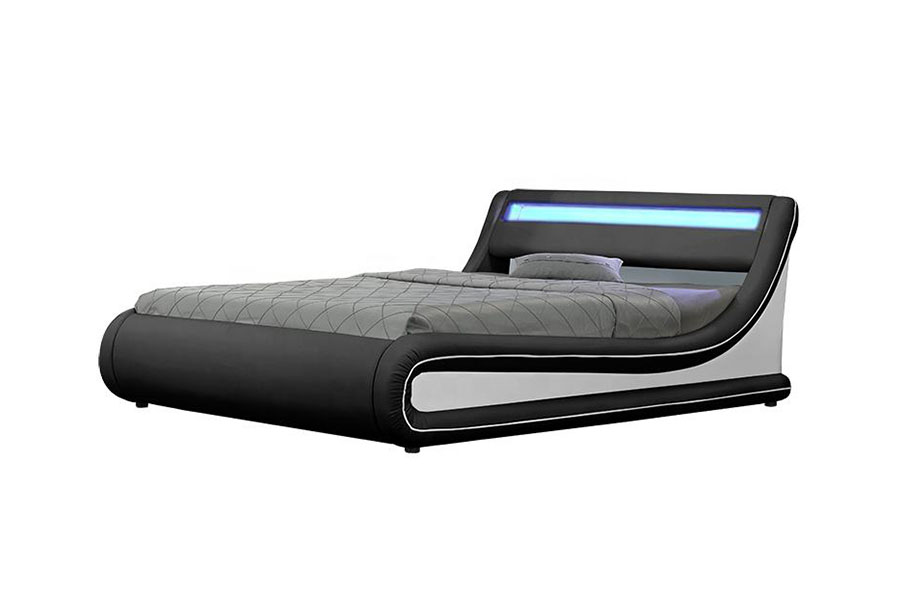 1138-1G bølgelignende LED-gassløft ottomansk PU-skinnseng