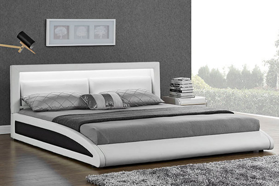 1118-1-2 Buet europeisk kunstskinn Smart LED-sengeramme