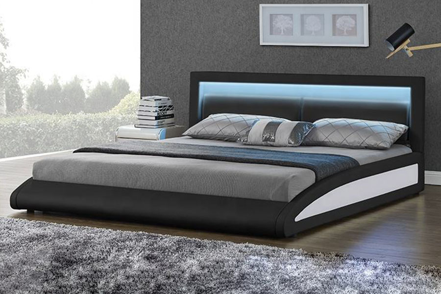1118-1-2 Buet europeisk kunstskinn Smart LED-sengeramme
