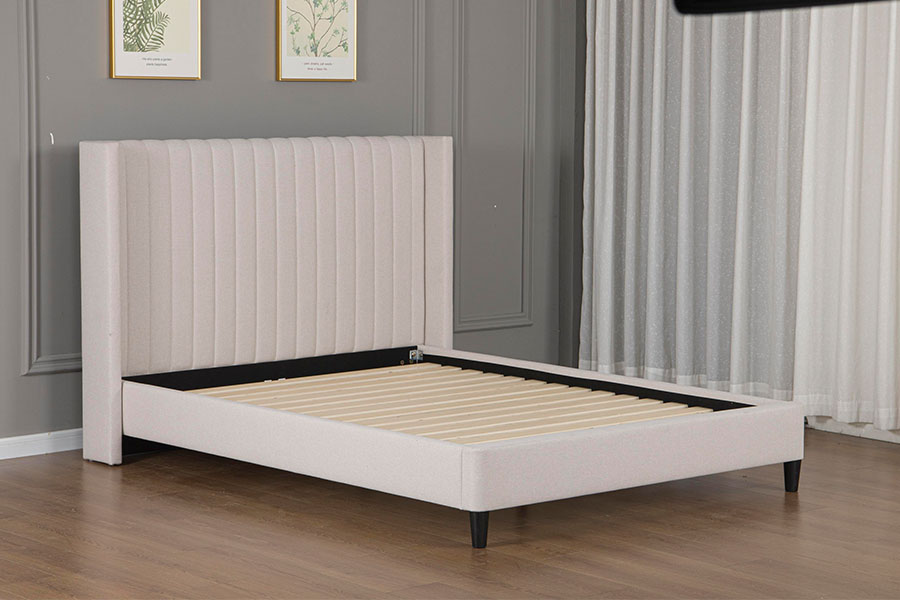 4905 Tuftet lin Minimalistisk plattformseng