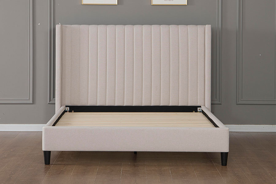 4905 Tuftet lin Minimalistisk plattformseng