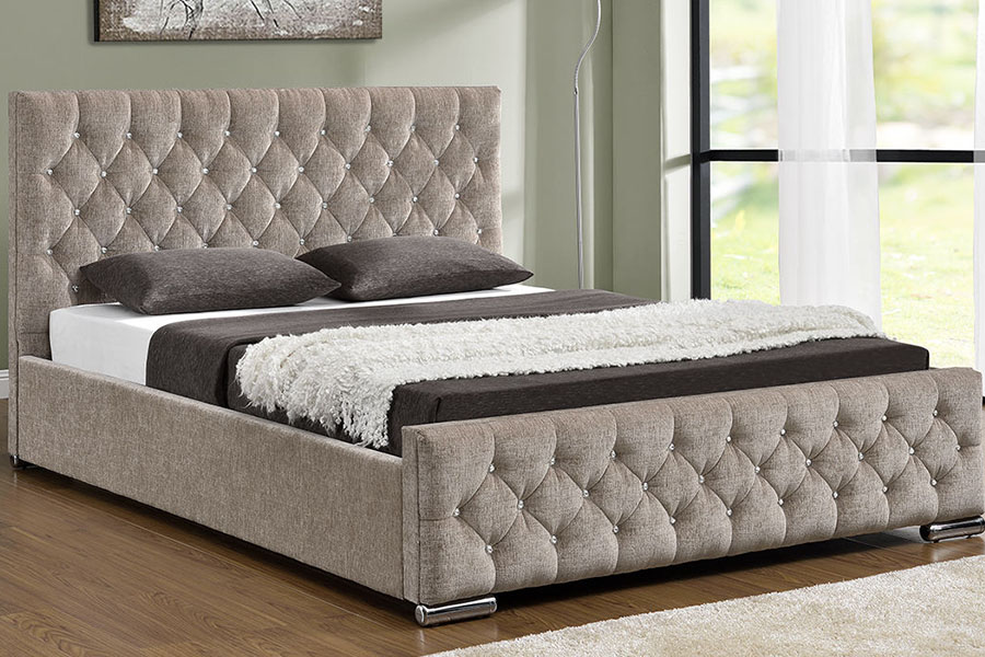 1151G Luxury Velvet Lift King Oppbevaring Tufted Sengeramme