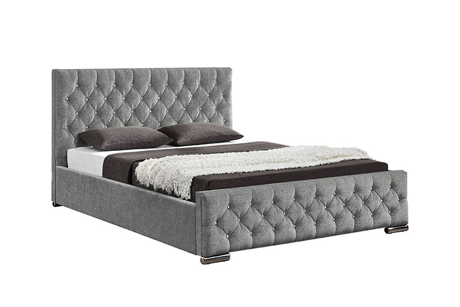 1151G Luxury Velvet Lift King Oppbevaring Tufted Sengeramme