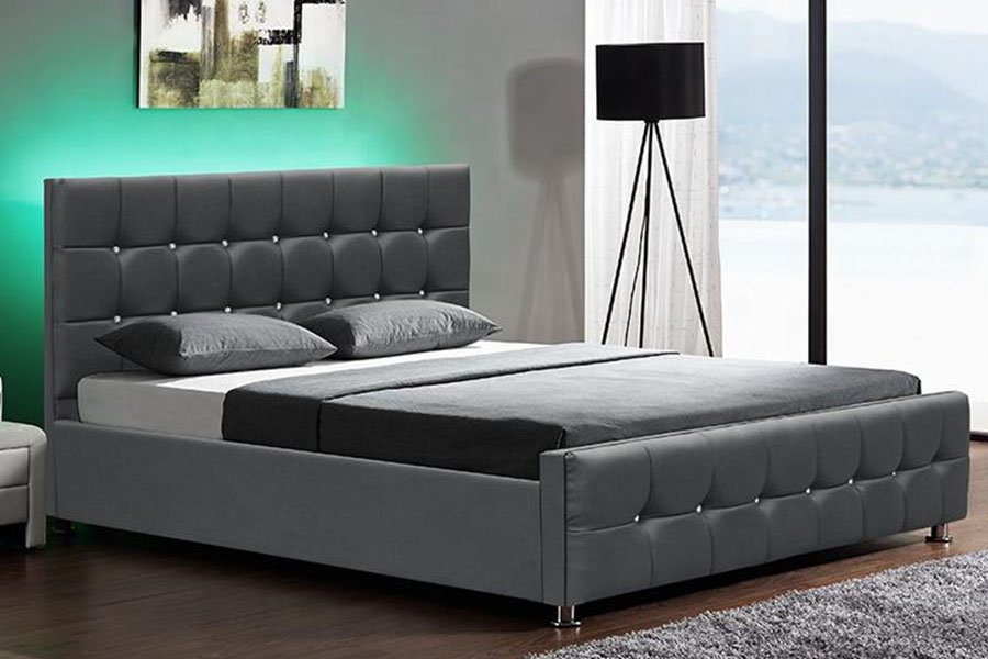 1149-1G Modern Chenille Velvet LED Gas Lift Oppbevaringsseng