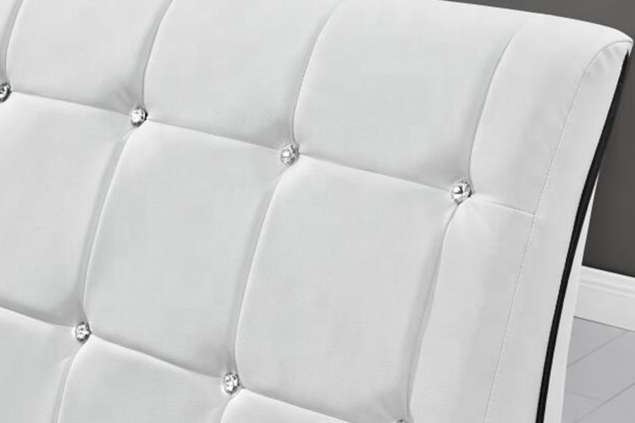 1144-1 Tufted Faux Leather Luxury LED Polstret sengeramme