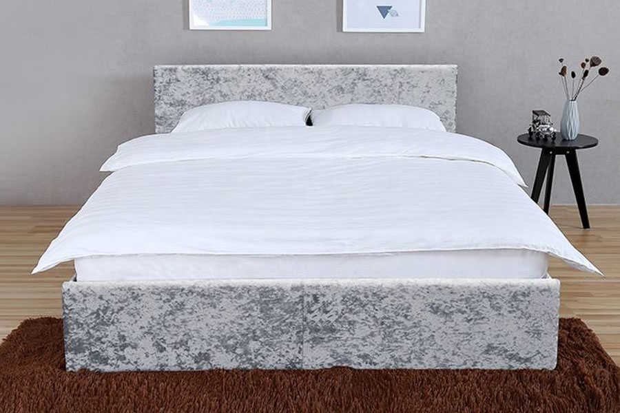 1166G King Ottoman Gass Lift PU Velvet Oppbevaringsseng ramme