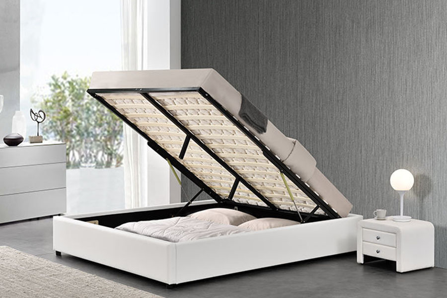 1155G moderne kunstskinn Hotel Gas Heis Oppbevaring Sengeramme