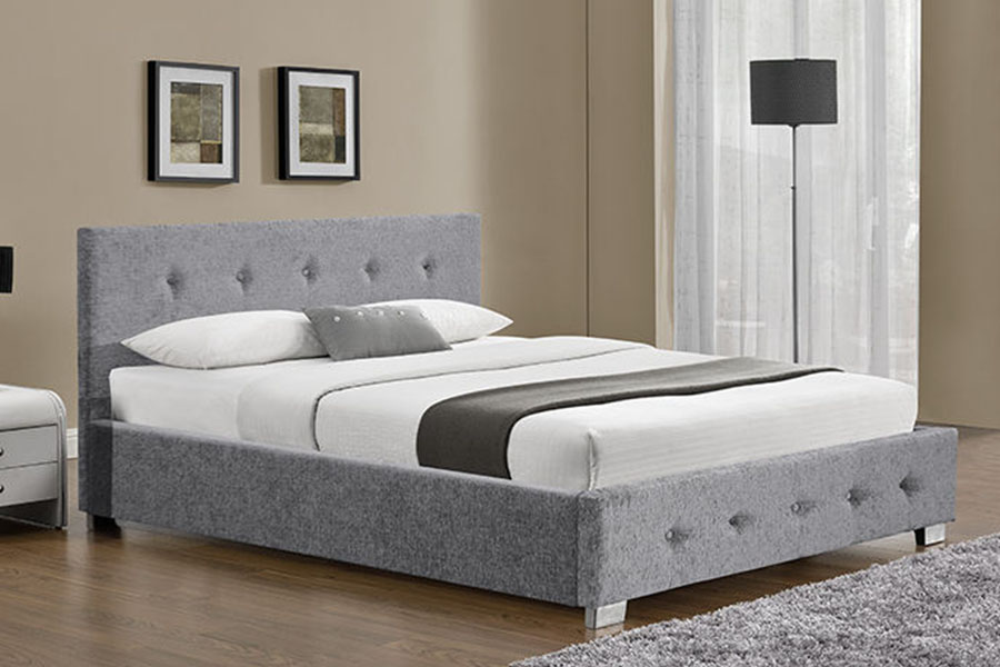 1191G Stoff Ottoman King-Size Polstret oppbevaringsseng ramme