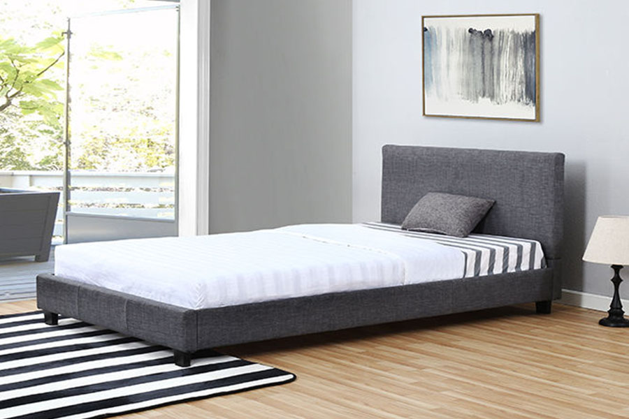 1334-1-2 Elegant lin-stoff LED dobbeltpolstret sengeramme