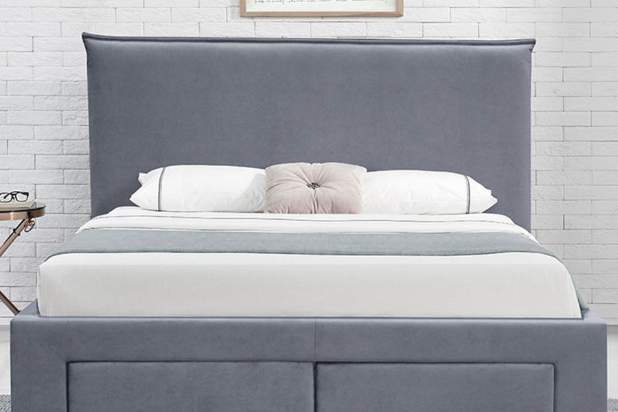 1243D No-Spring PU-skinn Skuffe-Base Queen Oppbevaringsseng Ramme