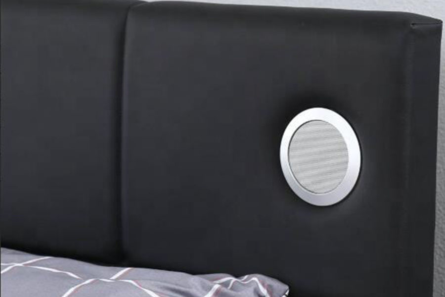 1239-1GS PU-skinn LED-musikkhøyttaler Gasslift lagringssengramme